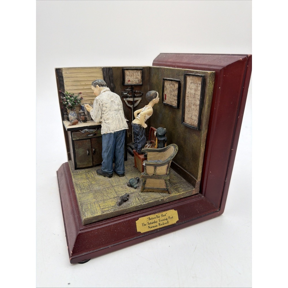 Norman Rockwell Sat Eve Post Bookend Before the Shot - Vintage